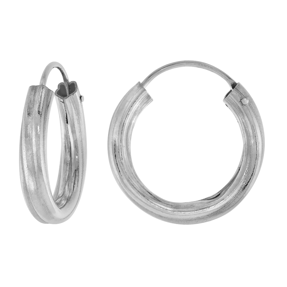 Sterling Silver Twisted Hoop Earrings 20mm Round