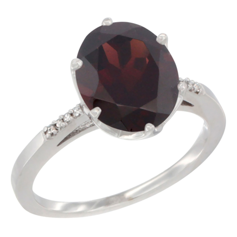 10K Yellow Gold Natural Garnet Engagement Ring 10x8 mm Oval, sizes 5 - 10
