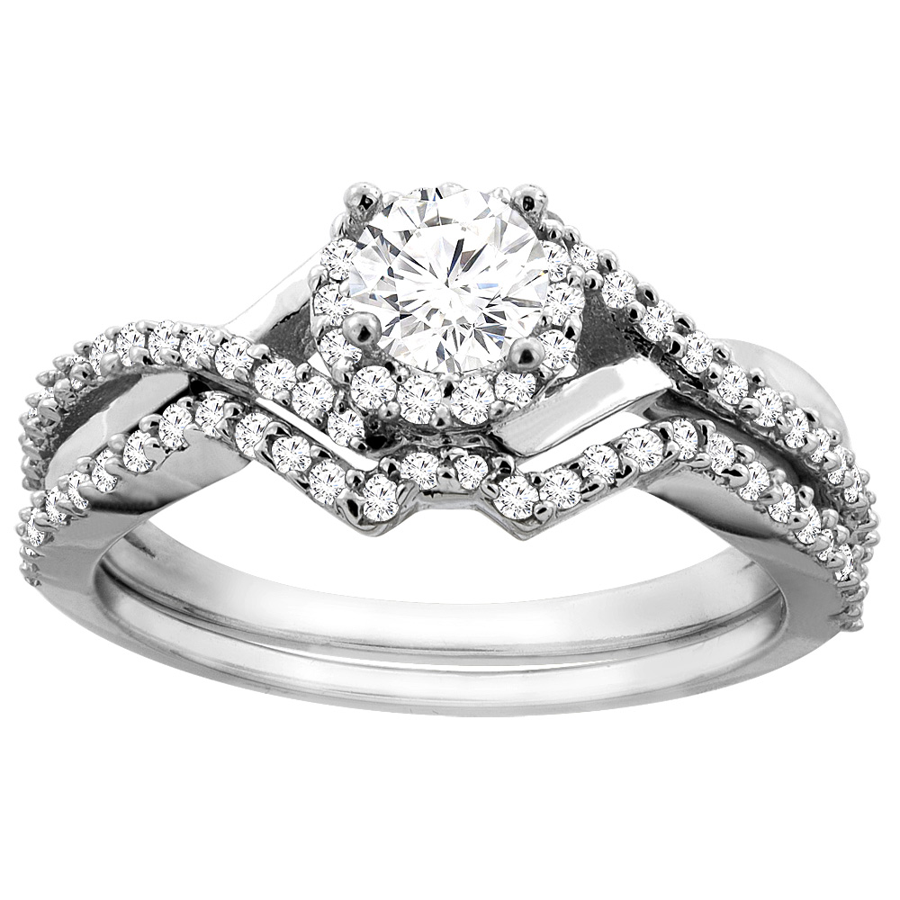 10K Gold 0.68 cttw. Diamond 2-piece Bridal Ring Set, sizes 5 - 10