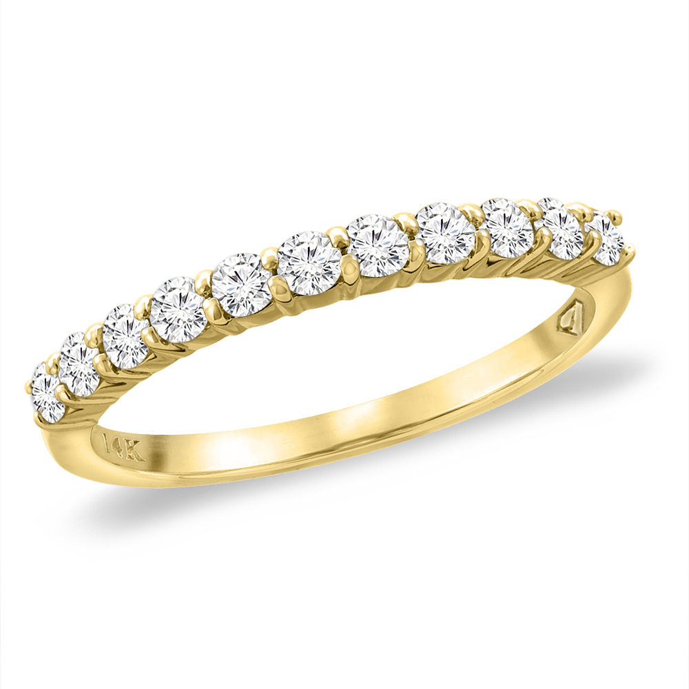 14K Yellow Gold Genuine Diamond Eternity Wedding Band 0.41 cttw., sizes 5 -10