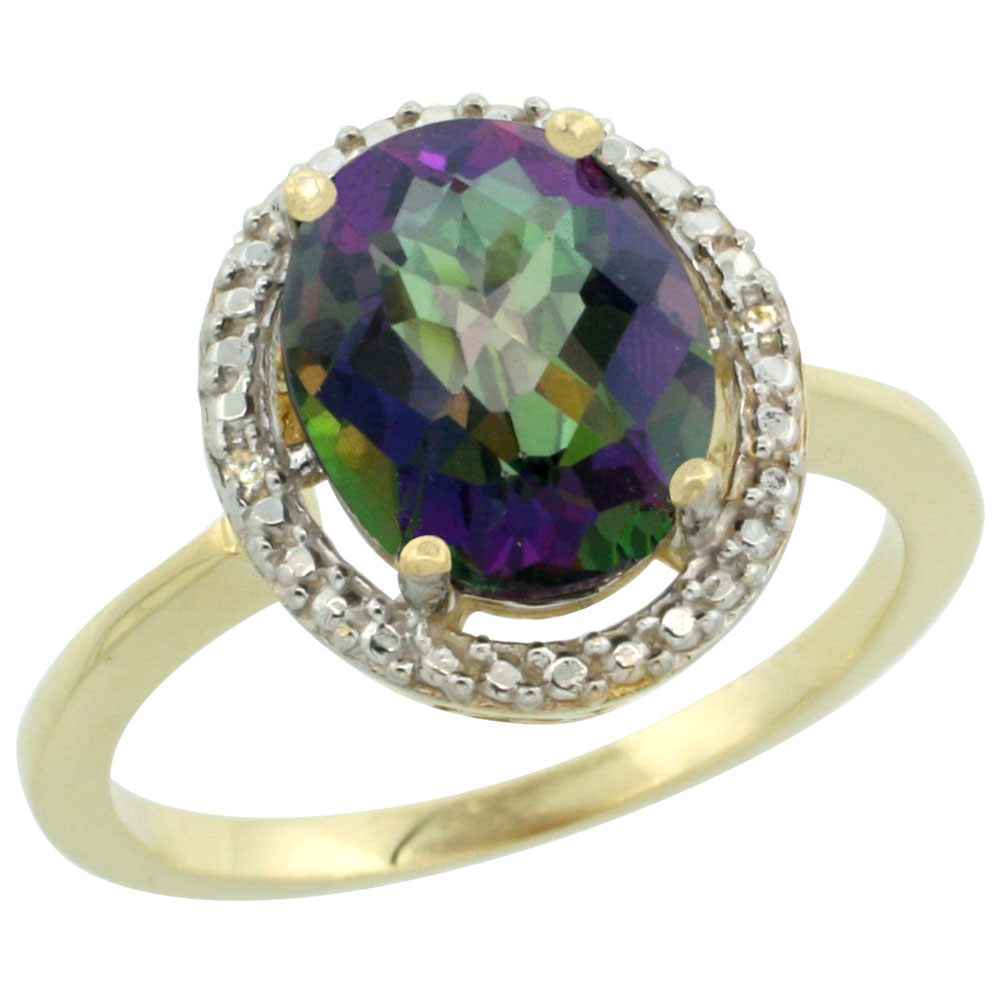 Details about   Designer Oval Alexandrite Mystic Topaz & Diamond Ring Set in Yellow Gold Plate 