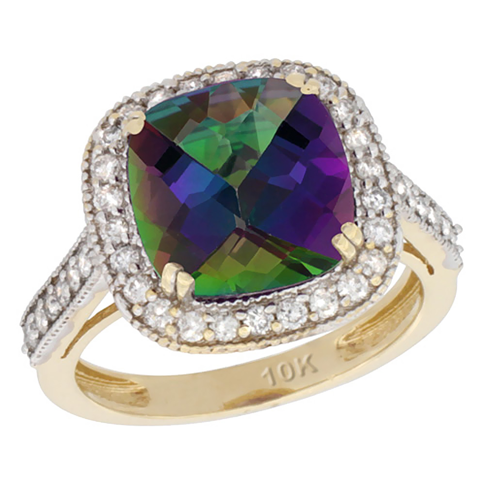 14k Rose Gold Diamond Sunrise Mystic Topaz Ring DCR-24410 – Heritage  Jewelers