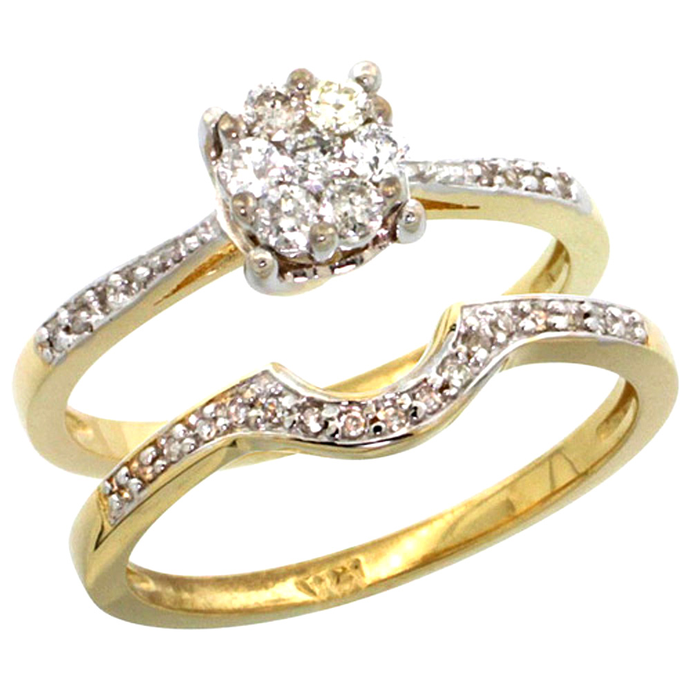 14k Gold 2-Pc. Diamond Engagement Ring Set w/ 0.34 Carat Brilliant Cut ( H-I Color; VS2-SI1 Clarity ) Diamonds, 1/4 in. (6mm) wide