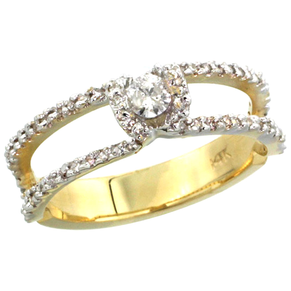 14K GOLD SOLITAIRE DIAMOND ENGAGEMENT RING W/ 0.38 CARAT BRILLIANT CUT ( H-I COLOR; VS2-SI1 CLARITY ) DIAMONDS, 1/4 IN. (6MM) WIDE