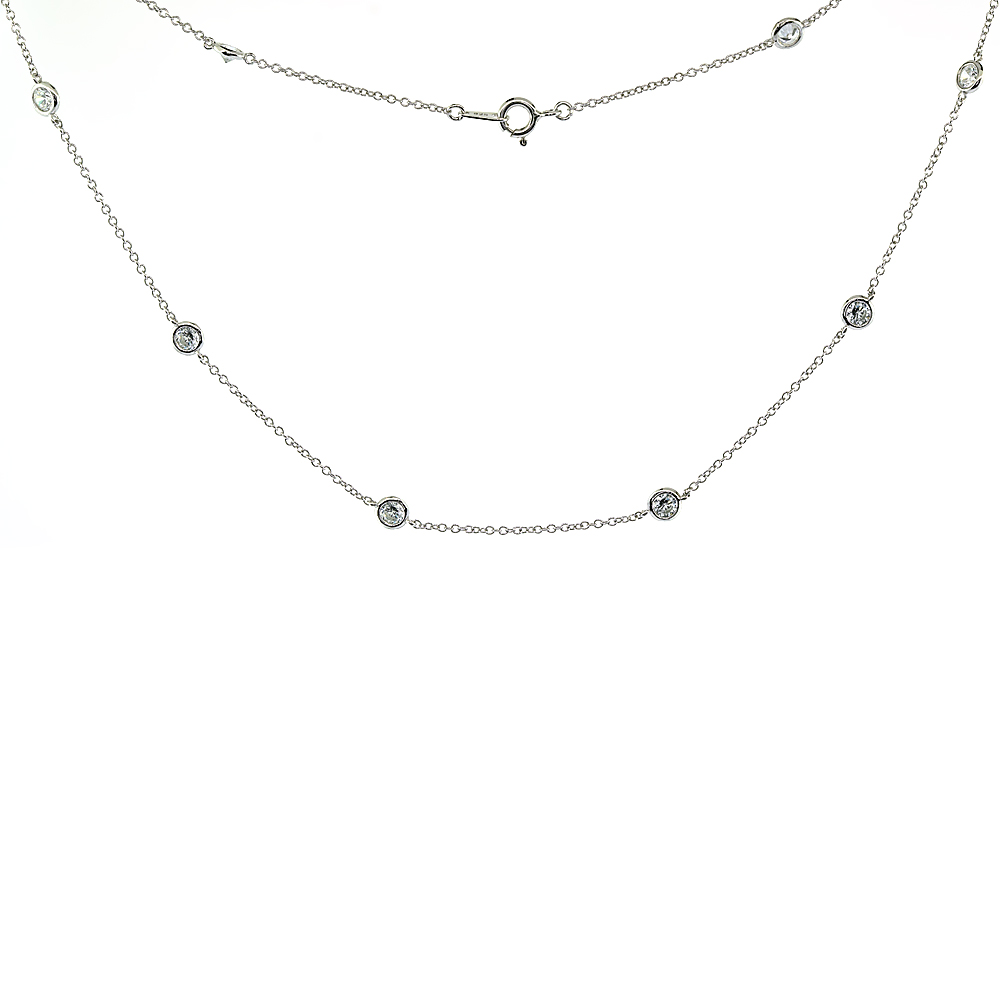 STERLING SILVER CUBIC ZIRCONIA 4MM 'CZ BY THE YARD' NECKLACE 16 18 20 22 24 36 40 INCHES LONG