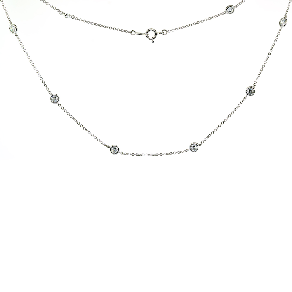 Sterling Silver Cubic Zirconia 4mm &#039;Diamond By The Yard&#039; Necklace, 16, 18, 20, 22, 24, 36, 40 inches long