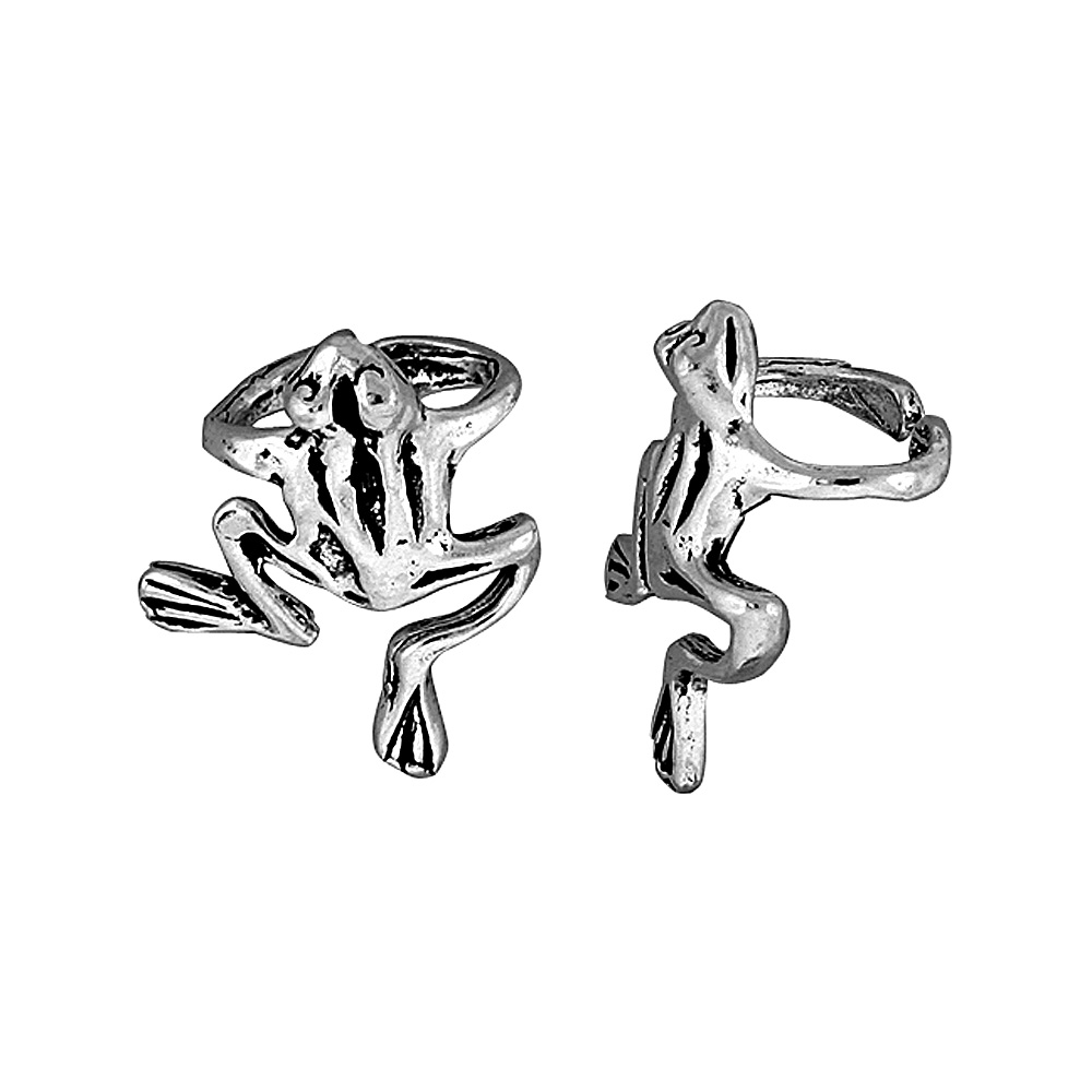 STERLING SILVER FROG EAR CUFF EARRING (ONE PIECE), 11/16 INCH
