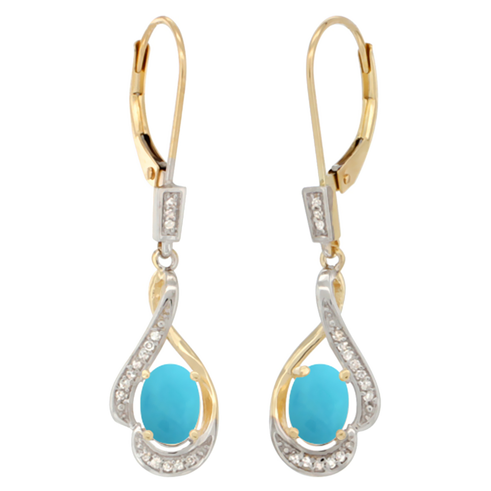 14K YELLOW GOLD DIAMOND ENHANCED GENUINE RUBY LEVERBACK EARRINGS OVAL 7X5 MM, 1 7/16 INCH LONG