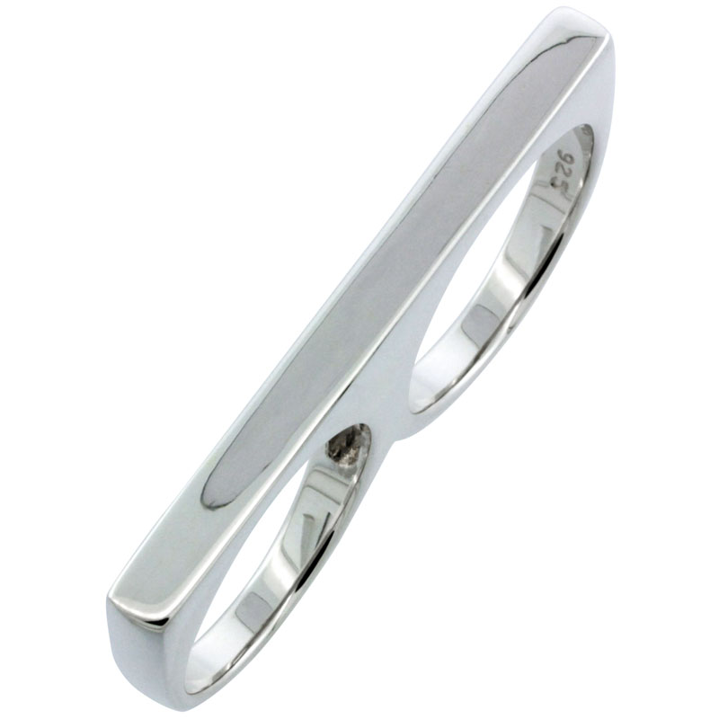 Sterling Silver Two Finger ID Ring, 5/32 inch wide