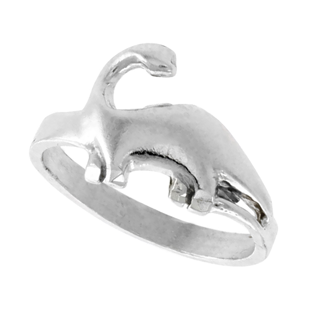 STERLING SILVER SAUROPODA DINOSAUR RING 3/8 INCH WIDE SIZES 6-9