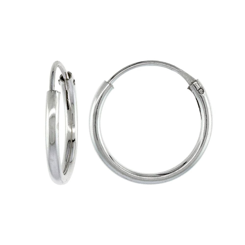 Sterling Silver Endless Hoop Earrings for Ears Nose and lips 1/2 inch 12mm