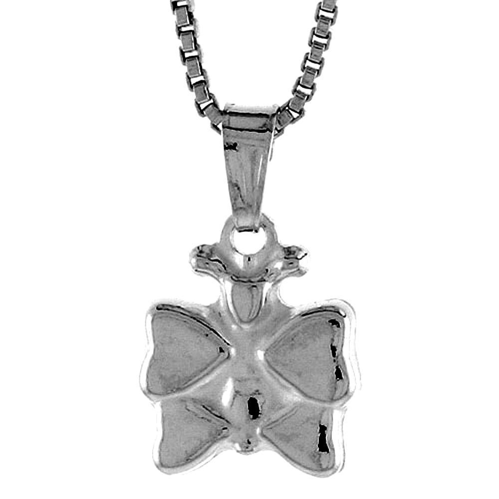 STERLING SILVER TEENY BUTTERFLY PENDANT HOLLOW ITALY 3/8 INCH (10 MM) TALL