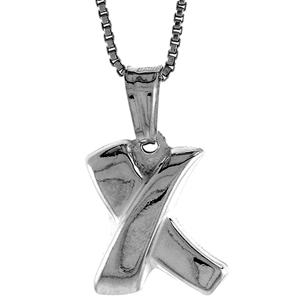 STERLING SILVER HALLOW ITALIAN PENDANT HOLLOW ITALY 9/16 INCH (14 MM) TALL