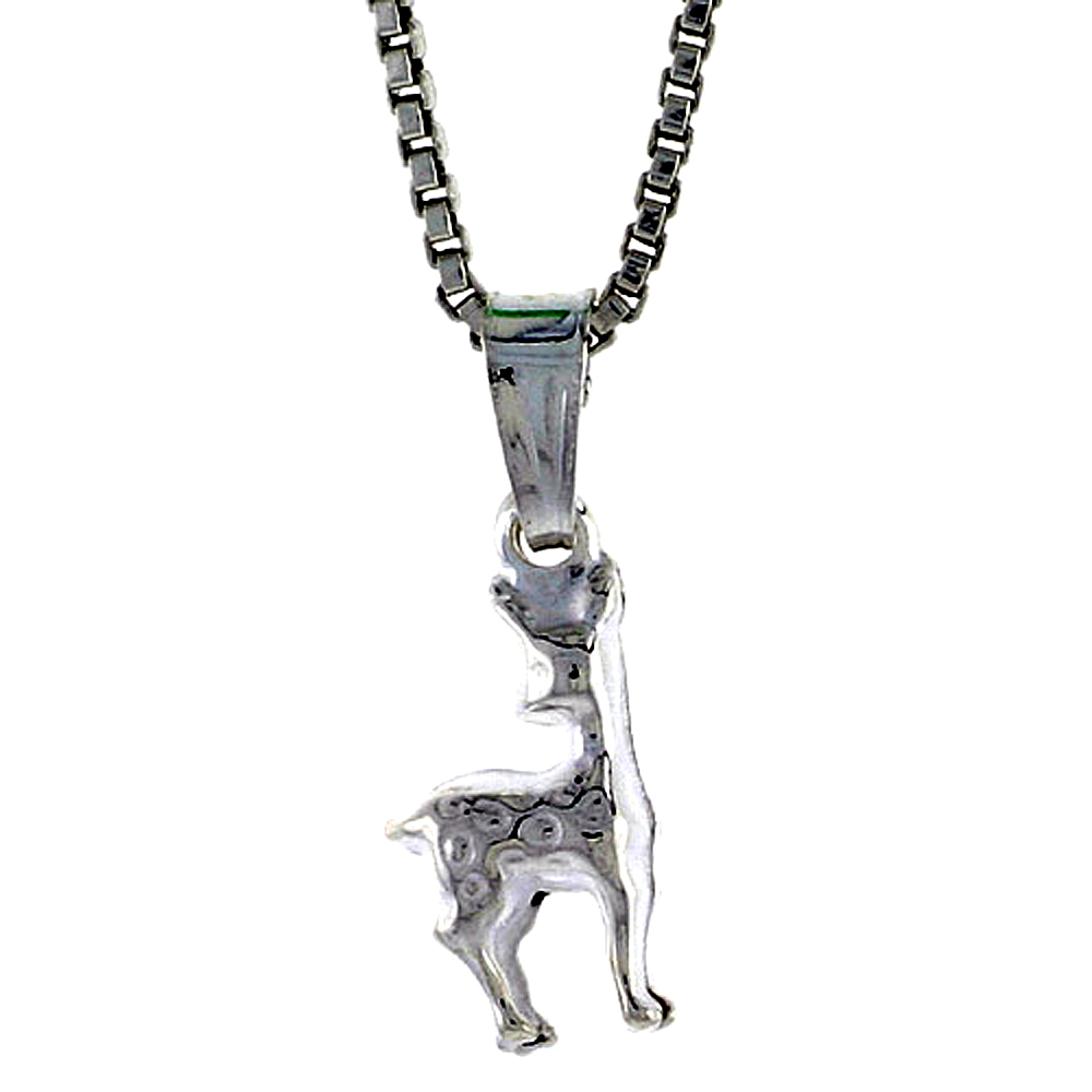 STERLING SILVER TEENY GIRAFFE PENDANT HOLLOW ITALY ALMOST 7/16 INCH (11 MM) TALL
