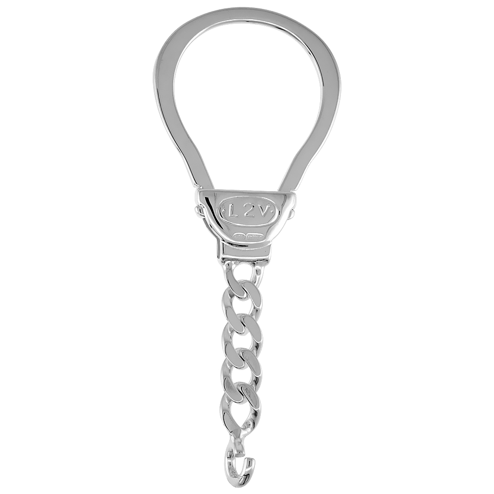 Sterling Silver Plain Keychain Connector, 2 1/2 inches long
