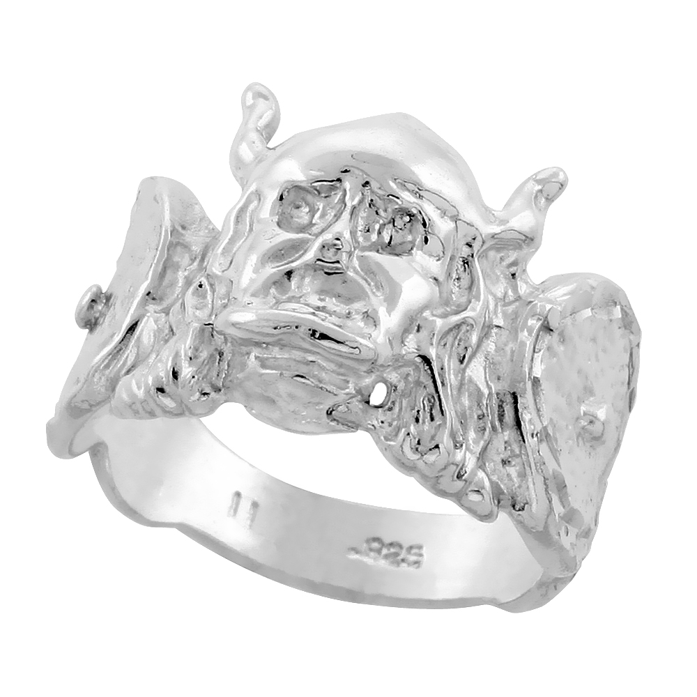 Sterling Silver Viking Ring for Men 5/8 inch wide sizes 8 - 13