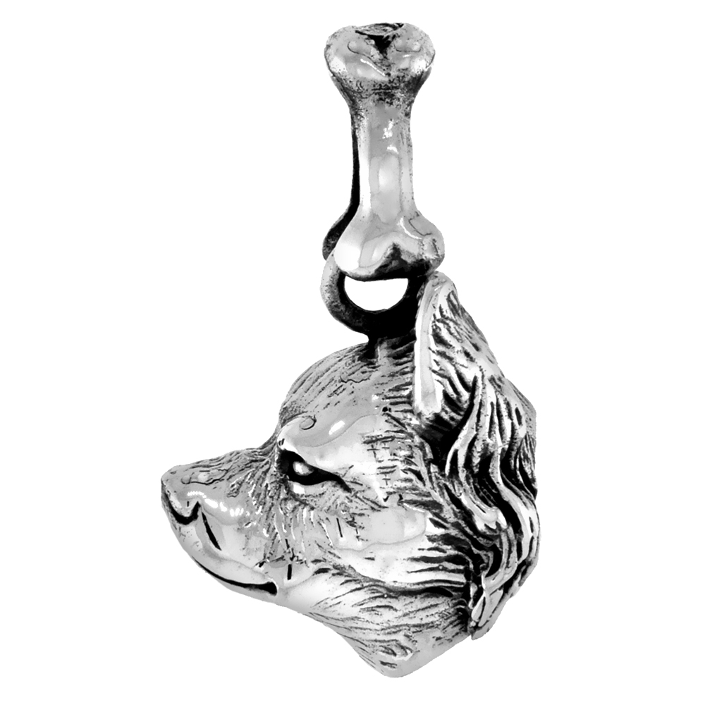 STERLING SILVER CHIHUAHUAS DOG PENDANT HEAD PROFILE