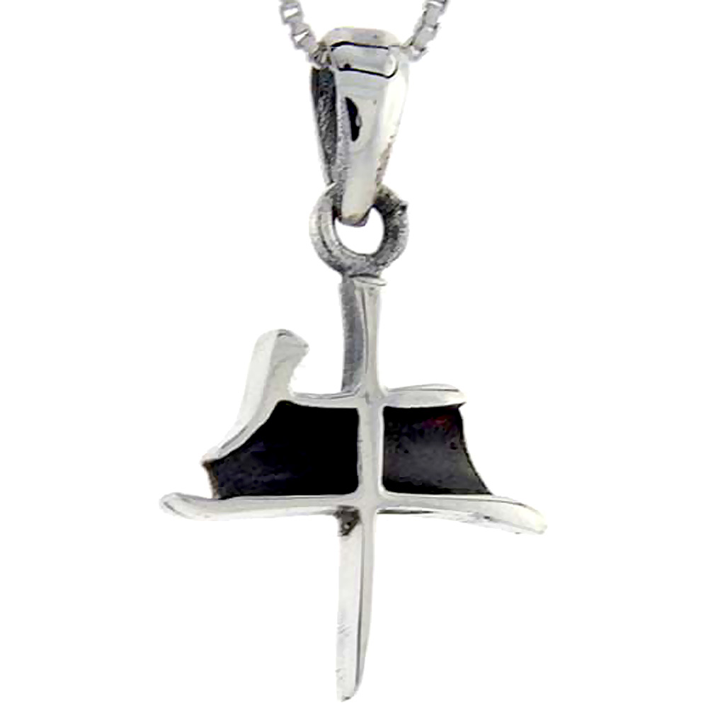 STERLING SILVER CHINESE CHARACTER FOR THE YEAR OF THE OX HOROSCOPE CHARM 1 1/8 INCH TALL