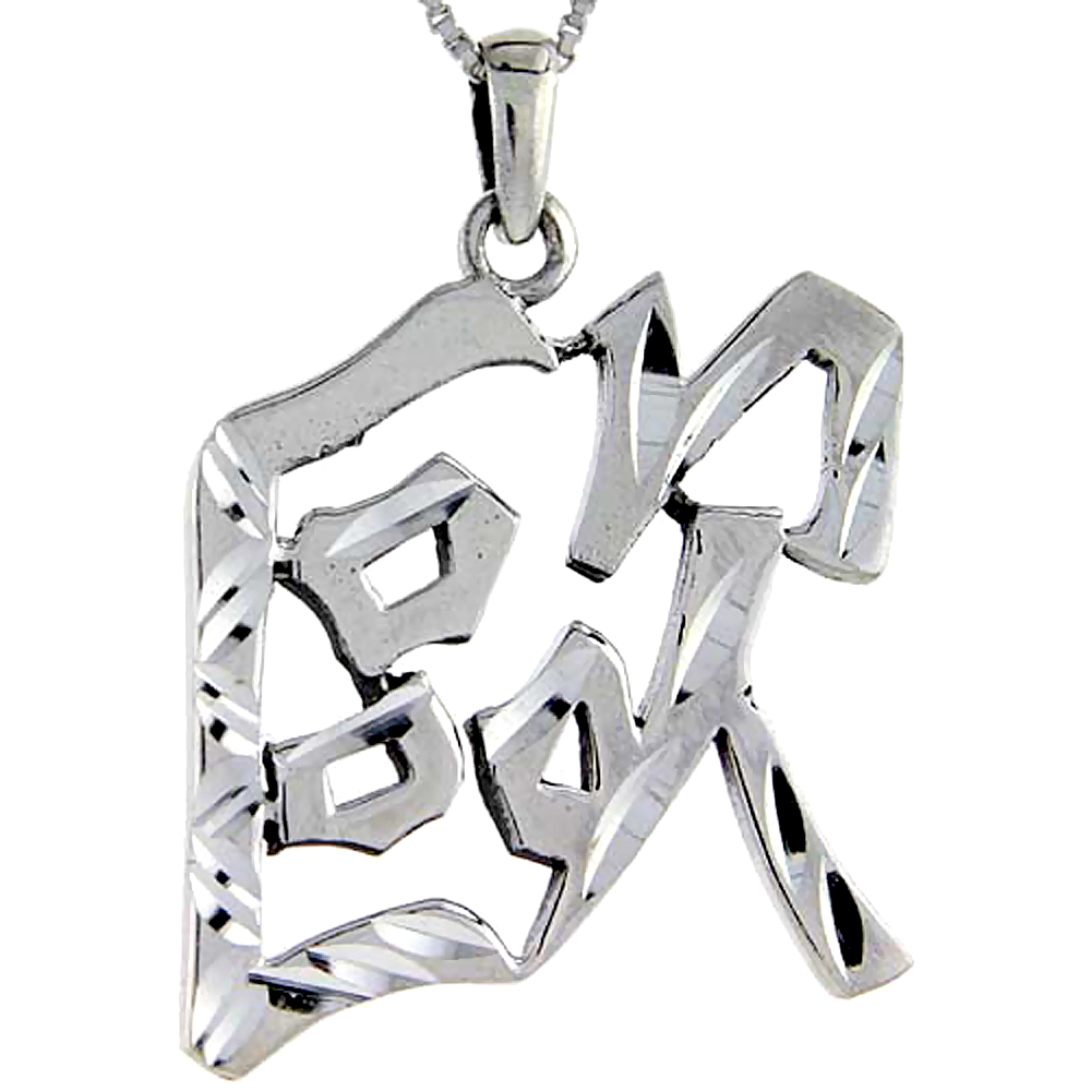 Sterling Silver Chinese Character for AUR Family Name Charm 1 1/2 inch tall