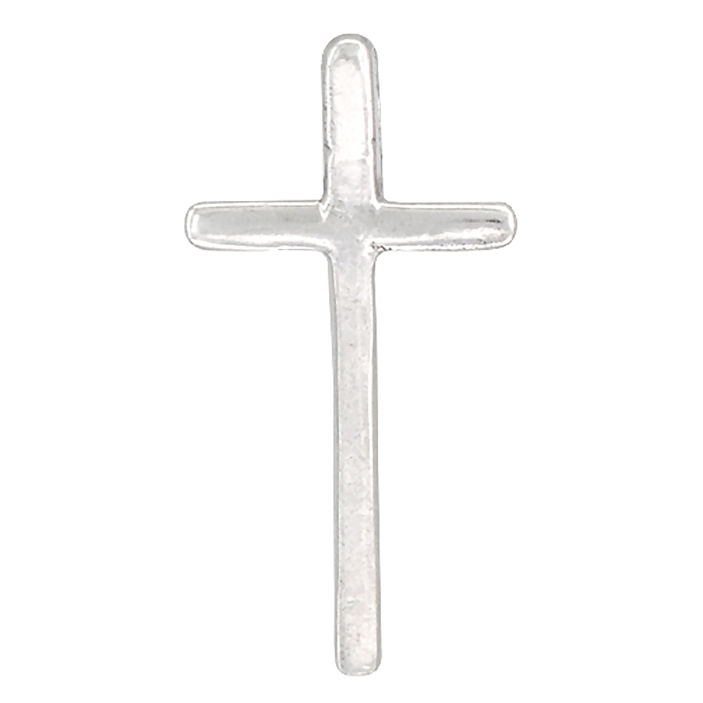 18MM SMALL STERLING SILVER CROSS SLIDE PENDANT HIDDEN BALE 3/4 INCH TALL