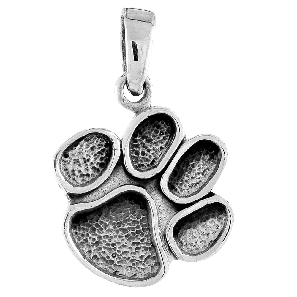 STERLING SILVER COUGAR PAW PENDANT 3/4 INCH TALL