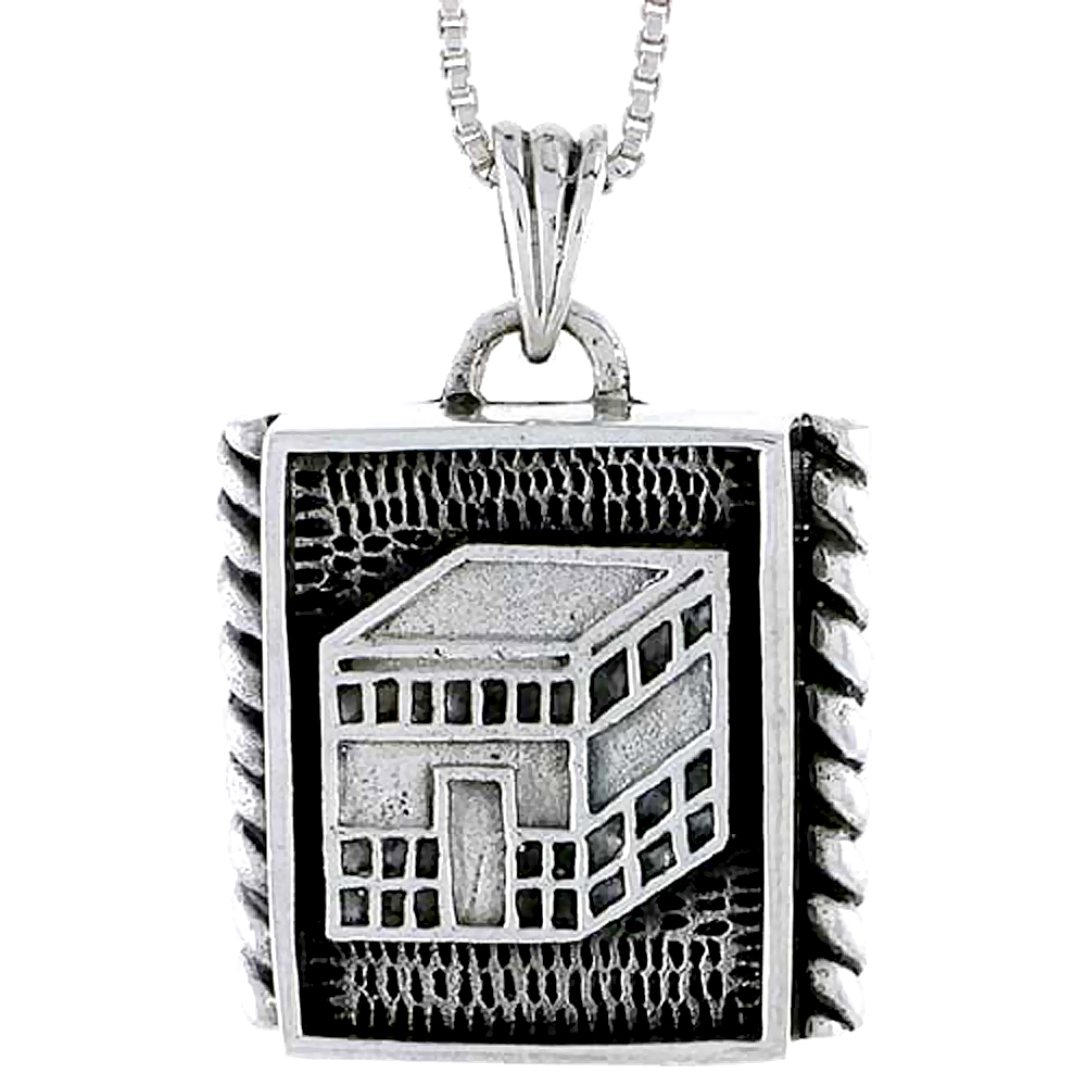STERLING SILVER MECCA KAABE BUILDING 3/4 INCH TALL