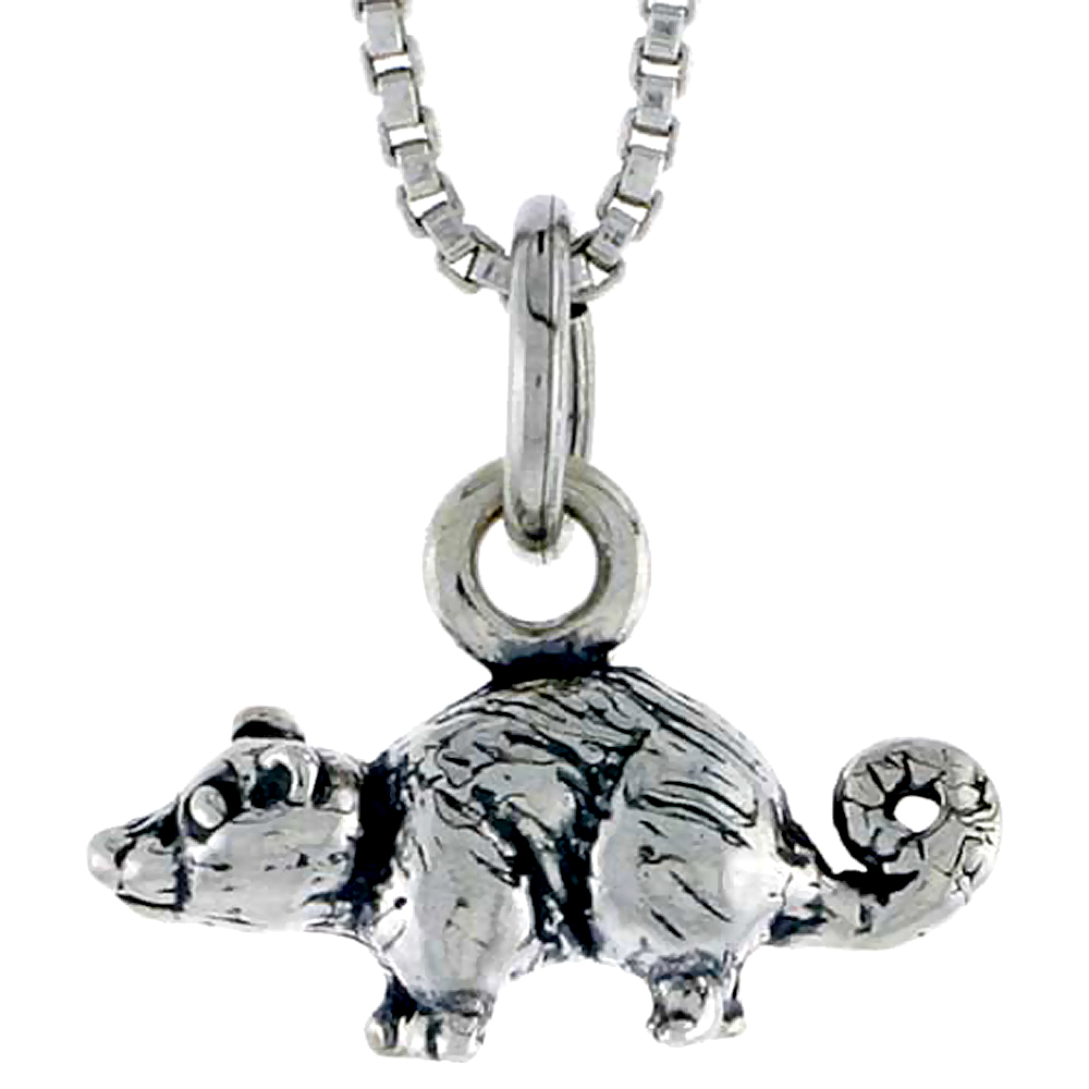 STERLING SILVER MOUSE CHARM 1/2 INCH WIDE