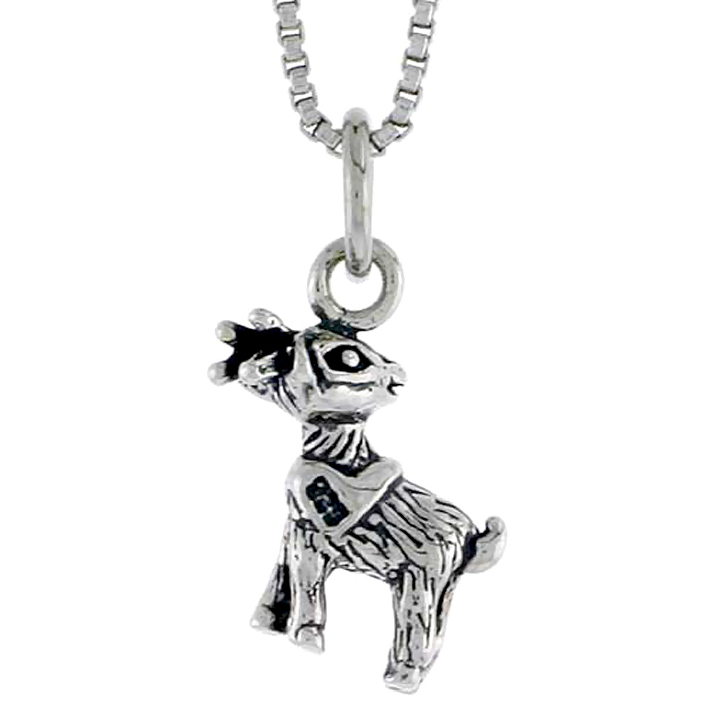 STERLING SILVER FAWN (YOUNG DEER) CHARM 1/2 INCH TALL