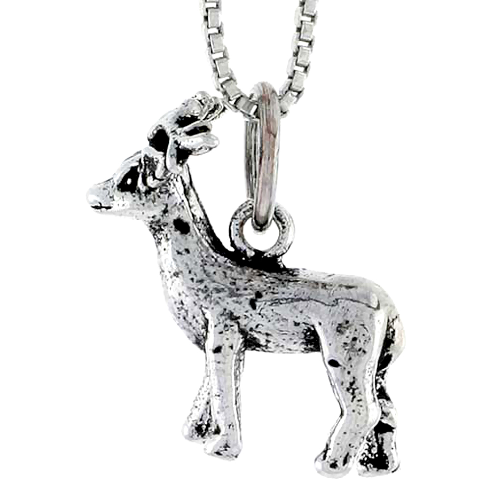 STERLING SILVER DEER CHARM 5/8" TALL