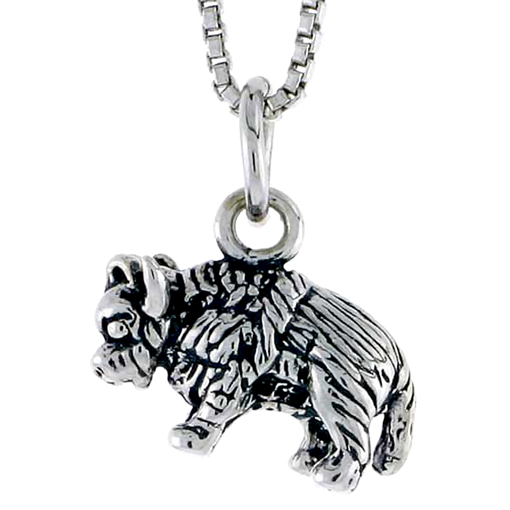 STERLING SILVER BUFFALO CHARM 1/2 INCH TALL