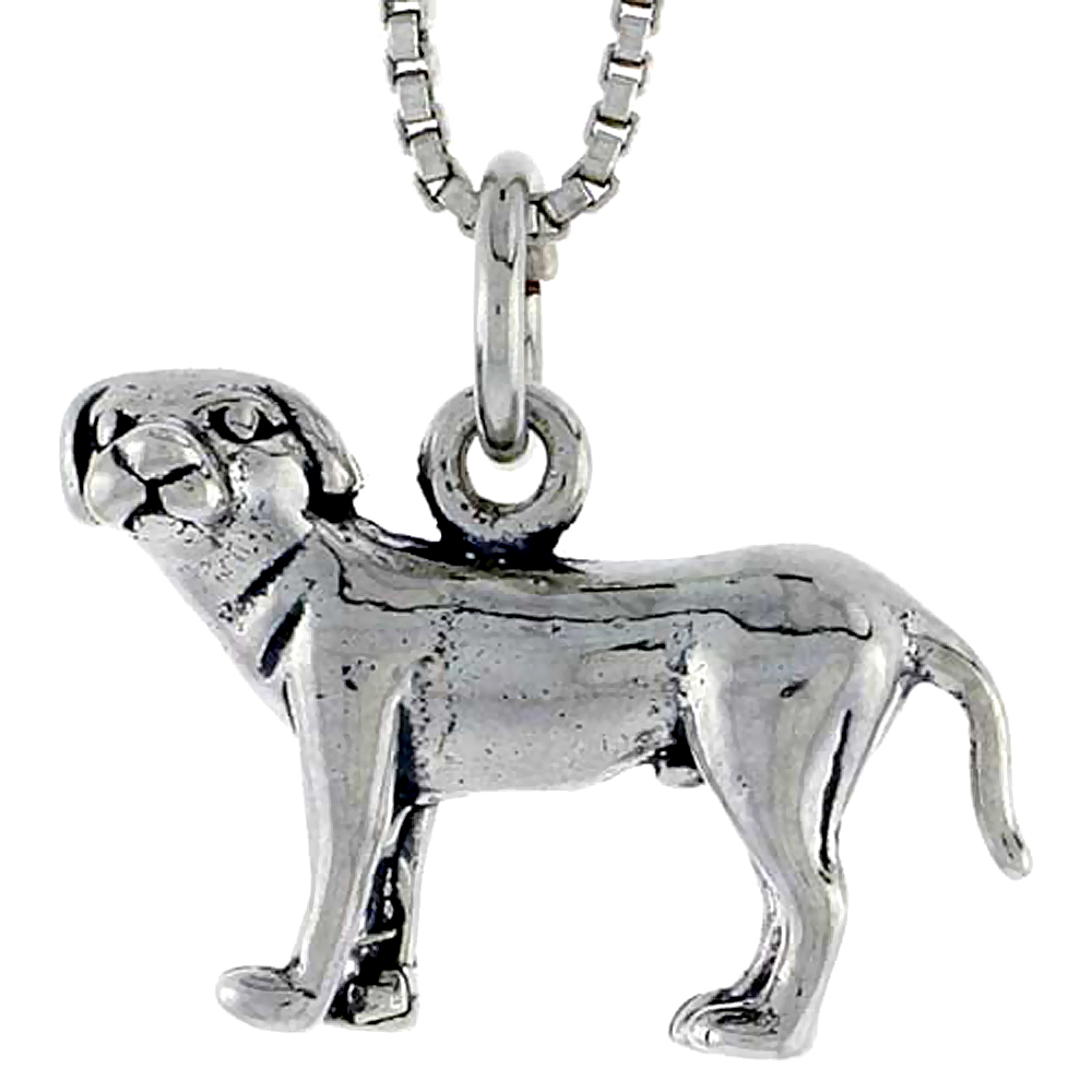 STERLING SILVER ANATOLIAN SHEPHERD DOG CHARM 3/4 INCH WIDE