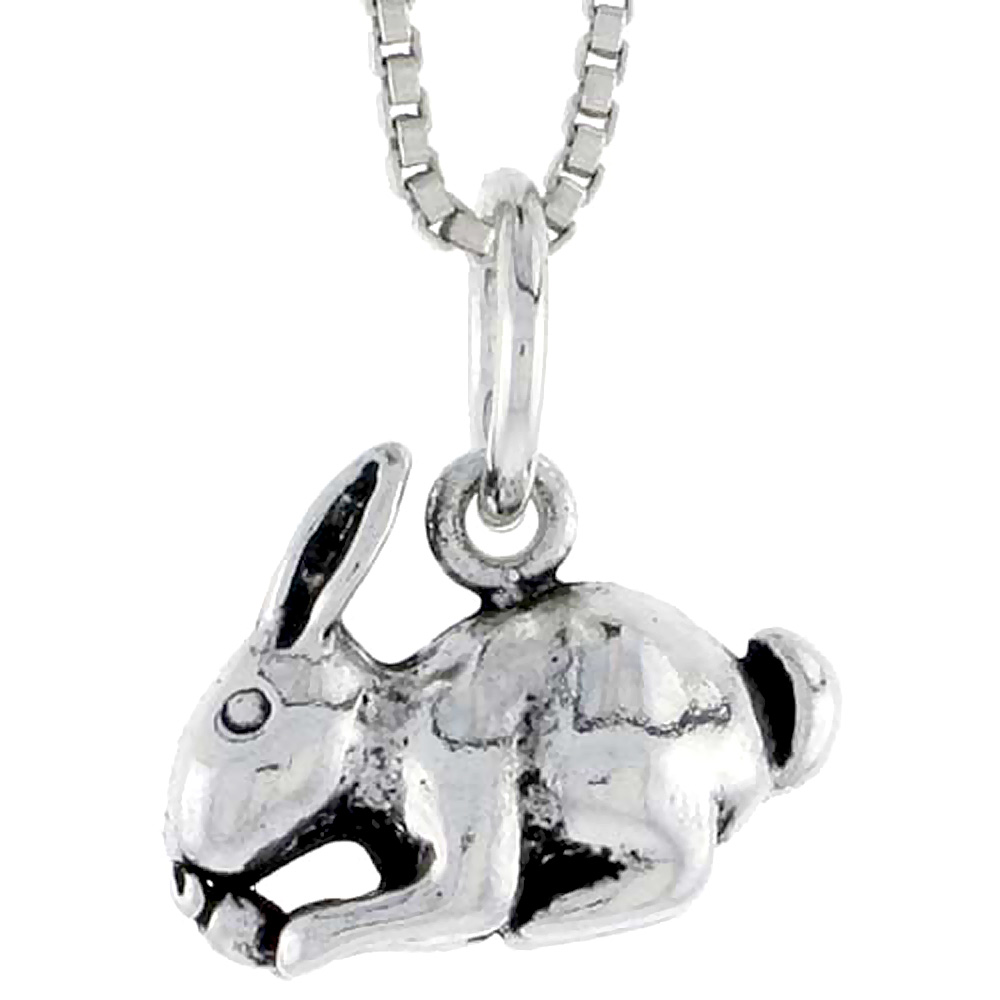 STERLING SILVER RABBIT CHARM 1/2 INCH WIDE