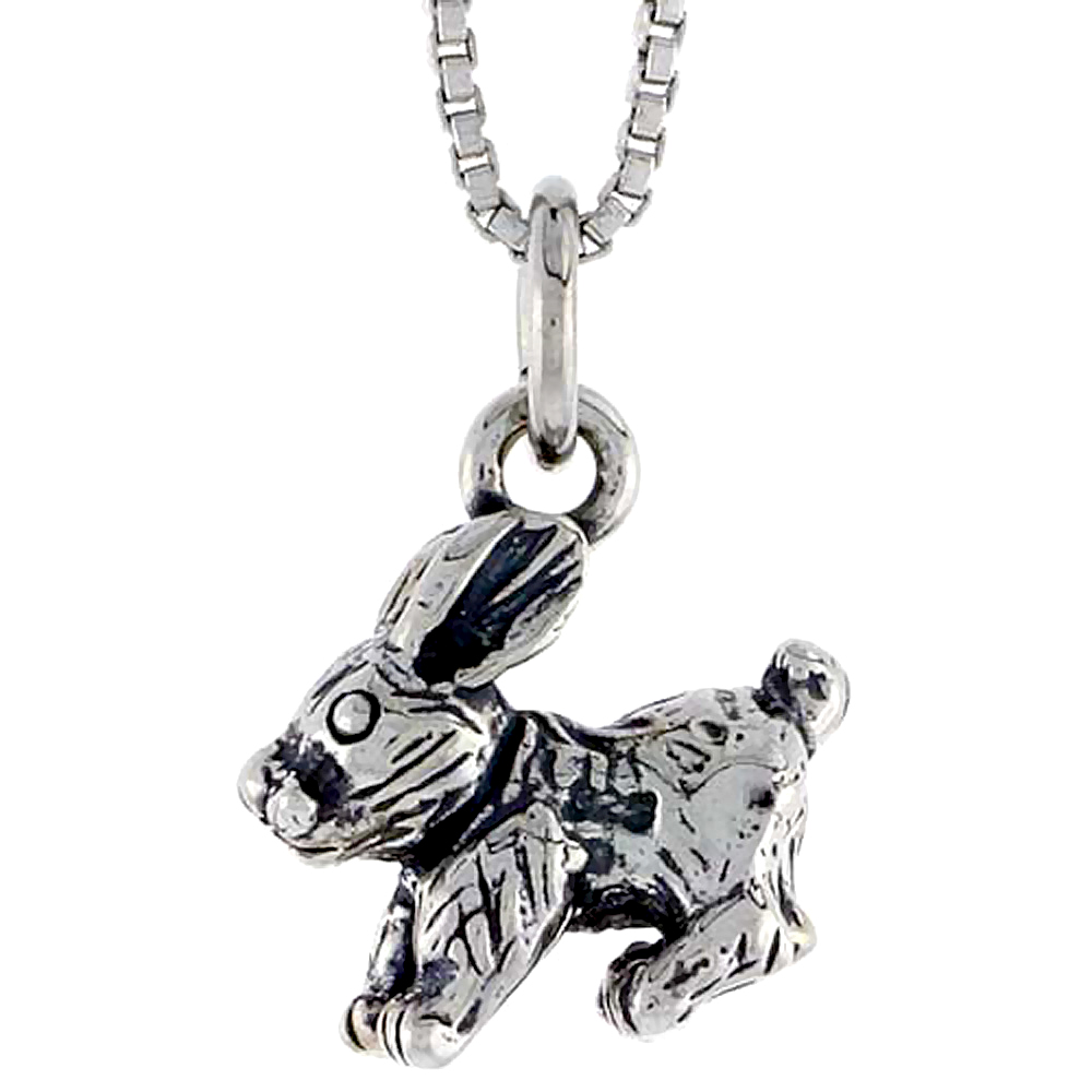 STERLING SILVER RABBIT CHARM 1/2 INCH WIDE