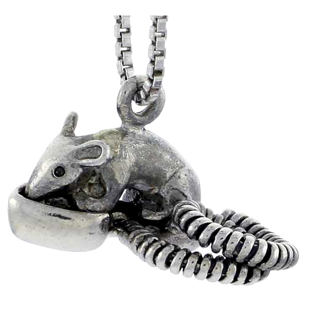 STERLING SILVER OPOSSUM CHARM 3/4 INCH WIDE