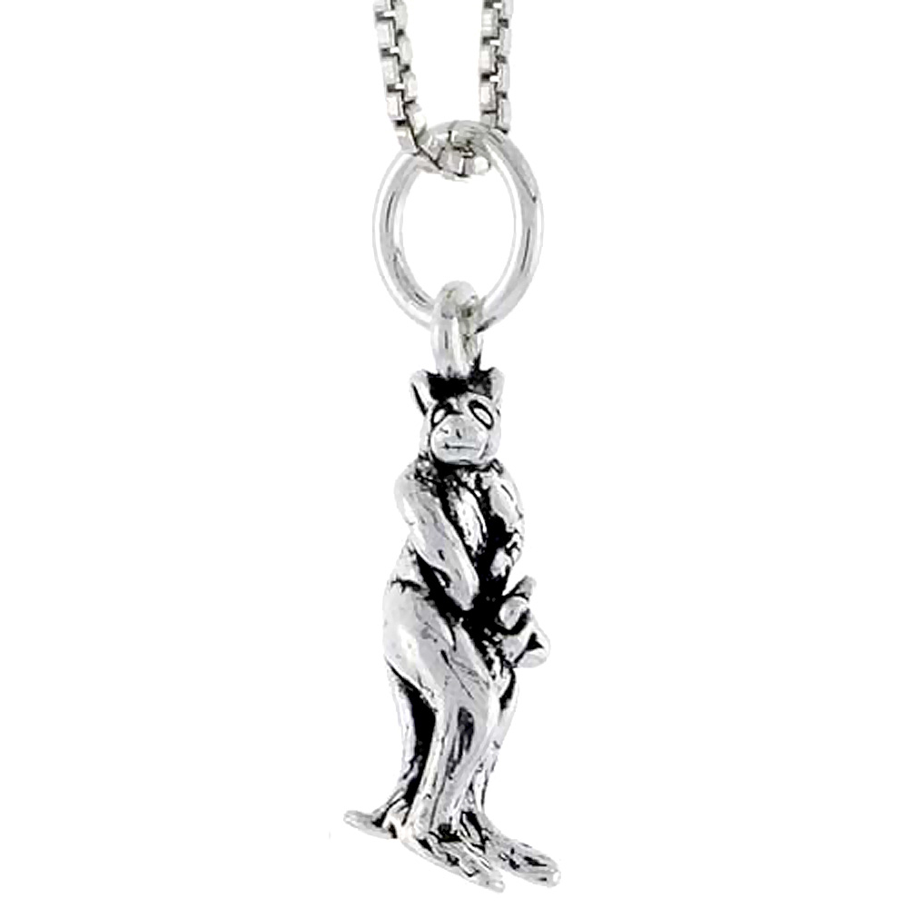 STERLING SILVER KANGAROO CHARM 3/4 INCH TALL