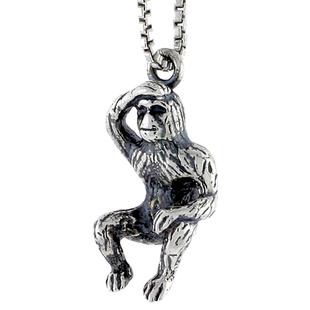 STERLING SILVER APE CHARM 3/4 INCH TALL