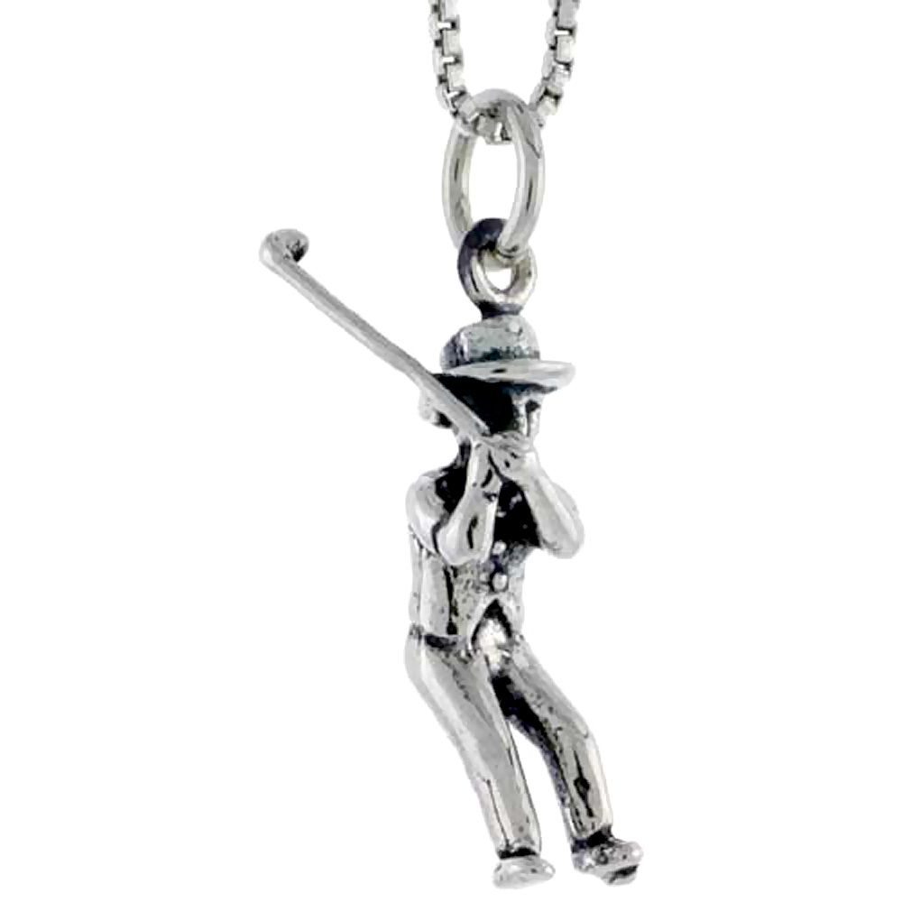 STERLING SILVER GOLFER CHARM 3/4 INCH TALL