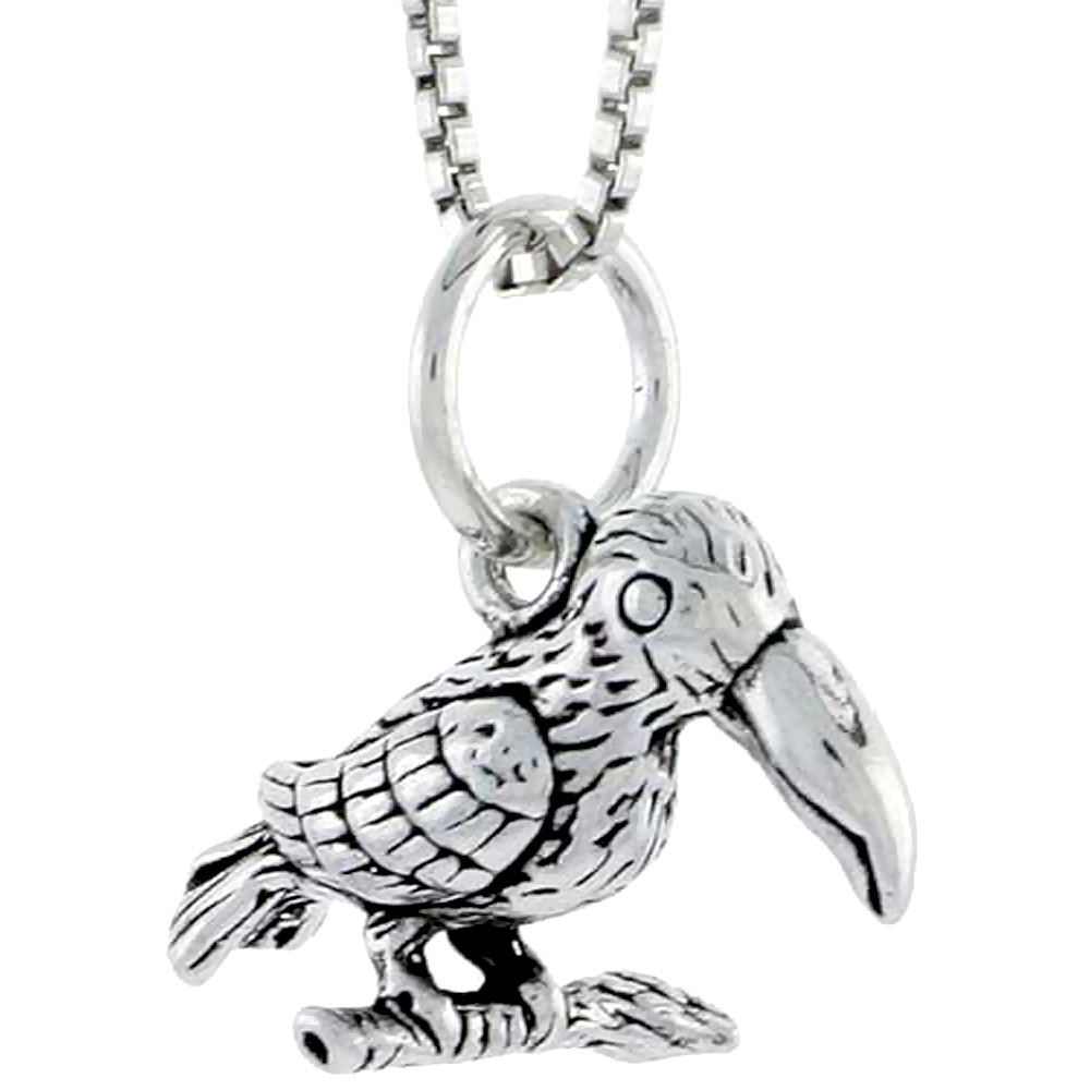 STERLING SILVER BIRD CHARM 1/2 INCH TALL