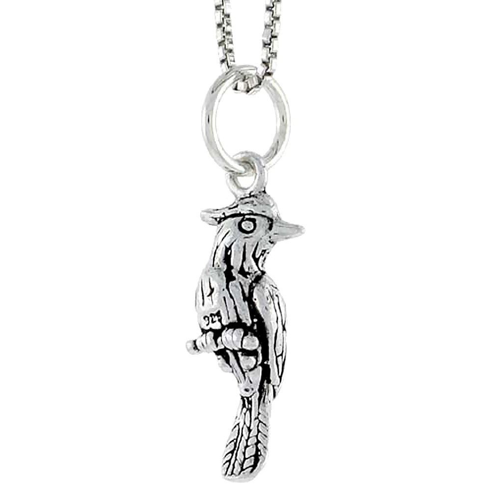 STERLING SILVER BIRD CHARM 3/4 INCH TALL