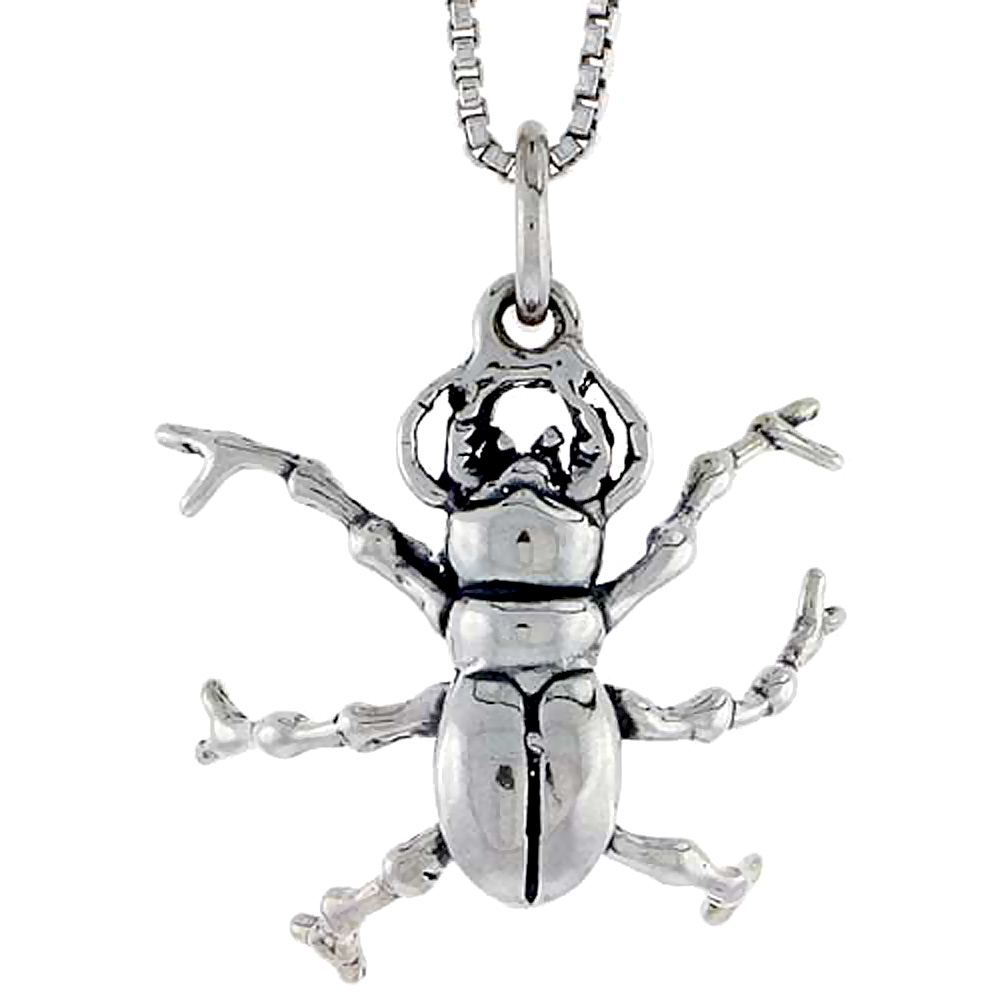 STERLING SILVER BUG CHARM 3/4 INCH TALL
