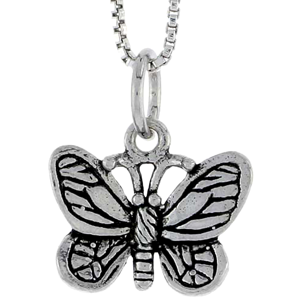 STERLING SILVER BUTTERFLY CHARM 1/2 INCH TALL
