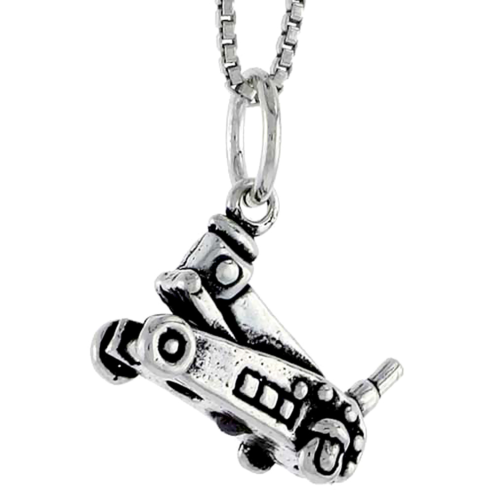STERLING SILVER HYDRAULIC JACK CHARM 5/16 INCH TALL