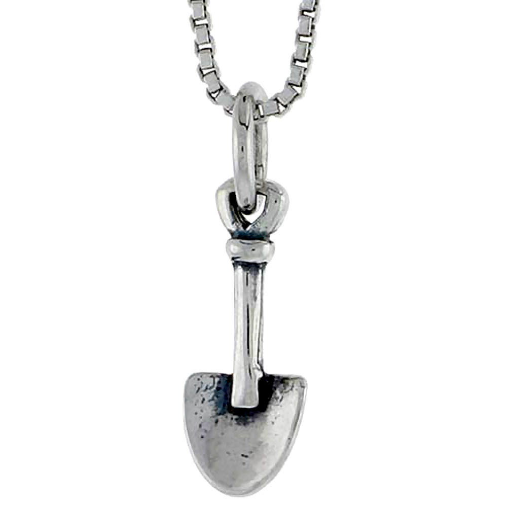 STERLING SILVER SHOVEL CHARM 5/8 INCH TALL