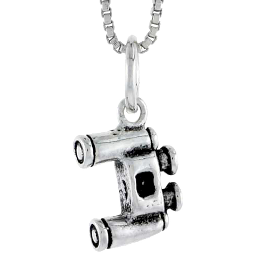 STERLING SILVER BINOCULARS CHARM 1/2 INCH TALL