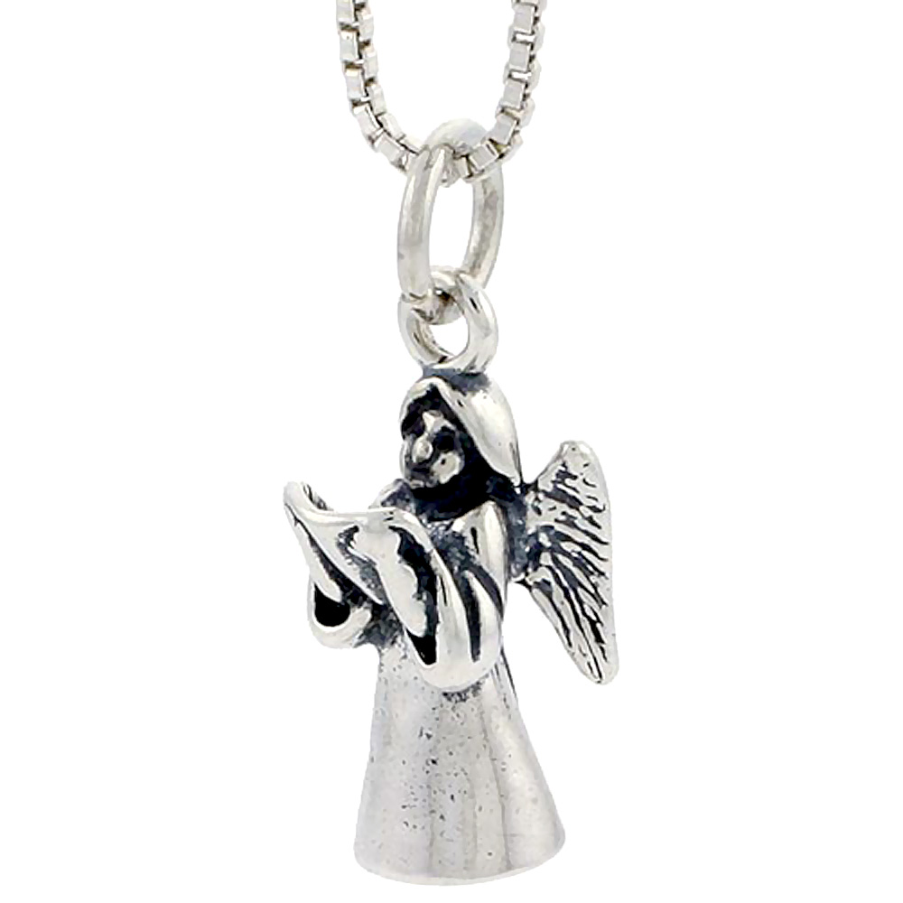 STERLING SILVER ANGEL CHARM 3/4 INCH TALL