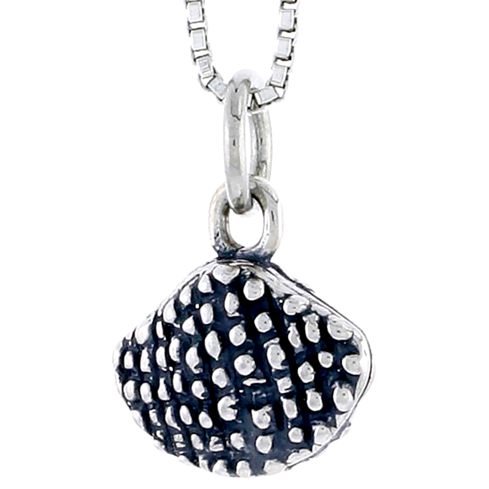 STERLING SILVER CLAM SHELL CHARM 3/8 INCH TALL