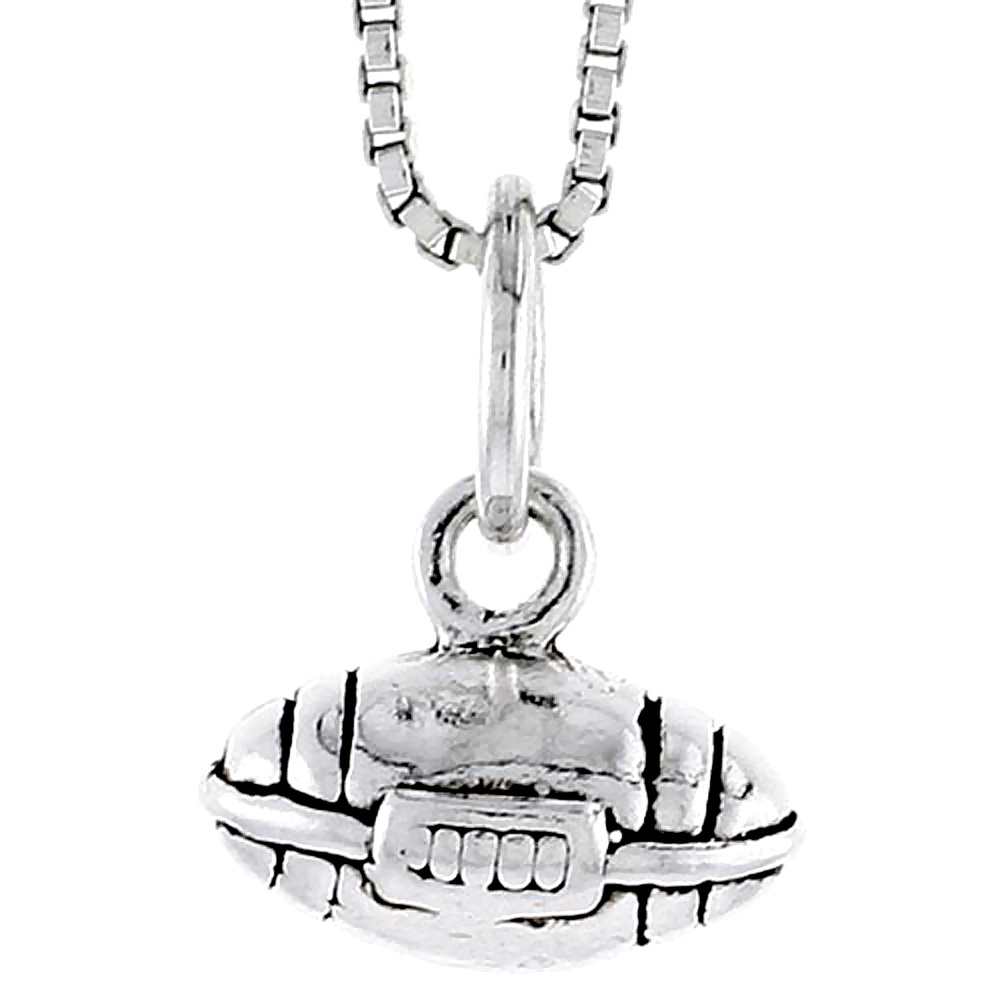 STERLING SILVER FOOTBALL CHARM 1/4 INCH TALL