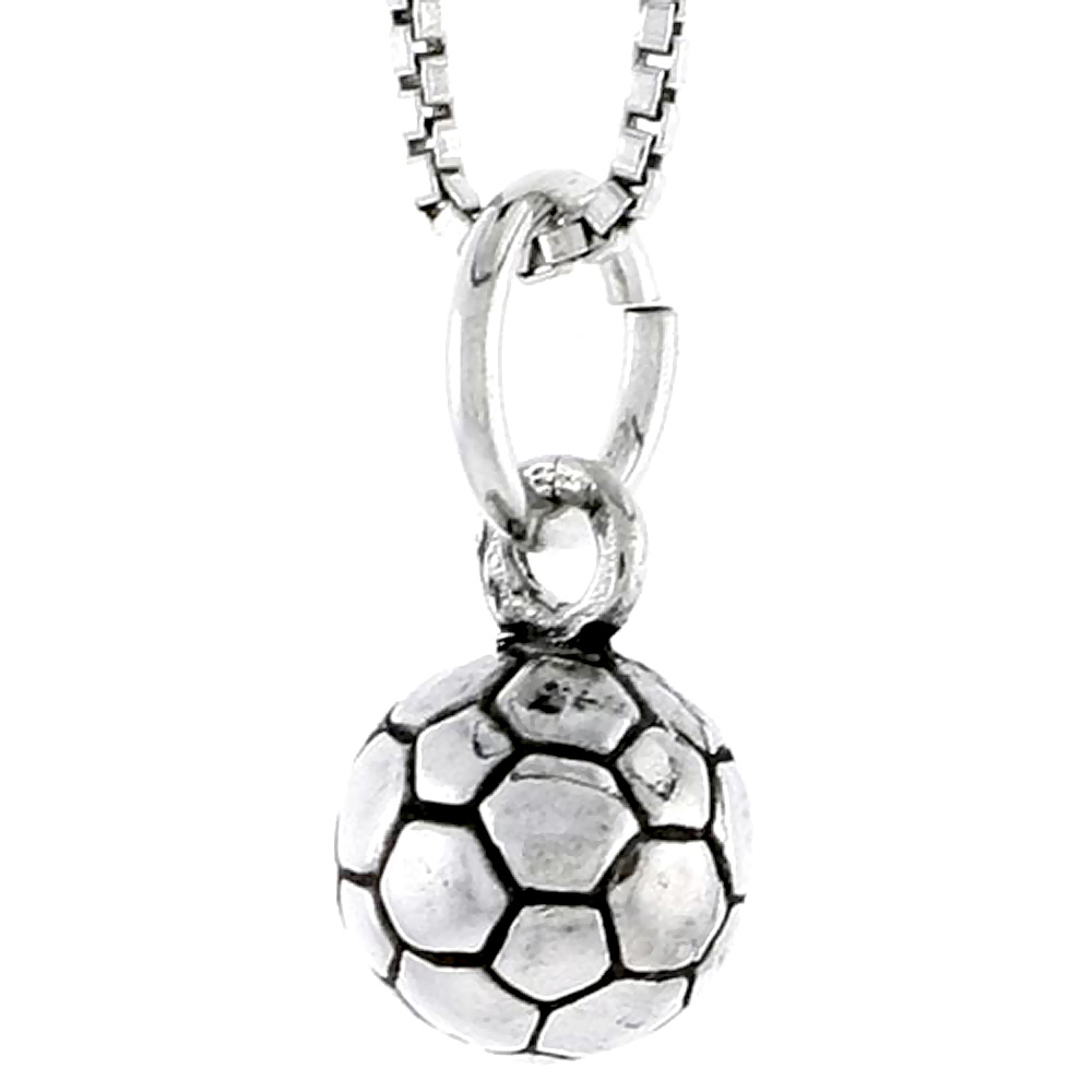STERLING SILVER SOCCER BALL CHARM 5/16 INCH TALL