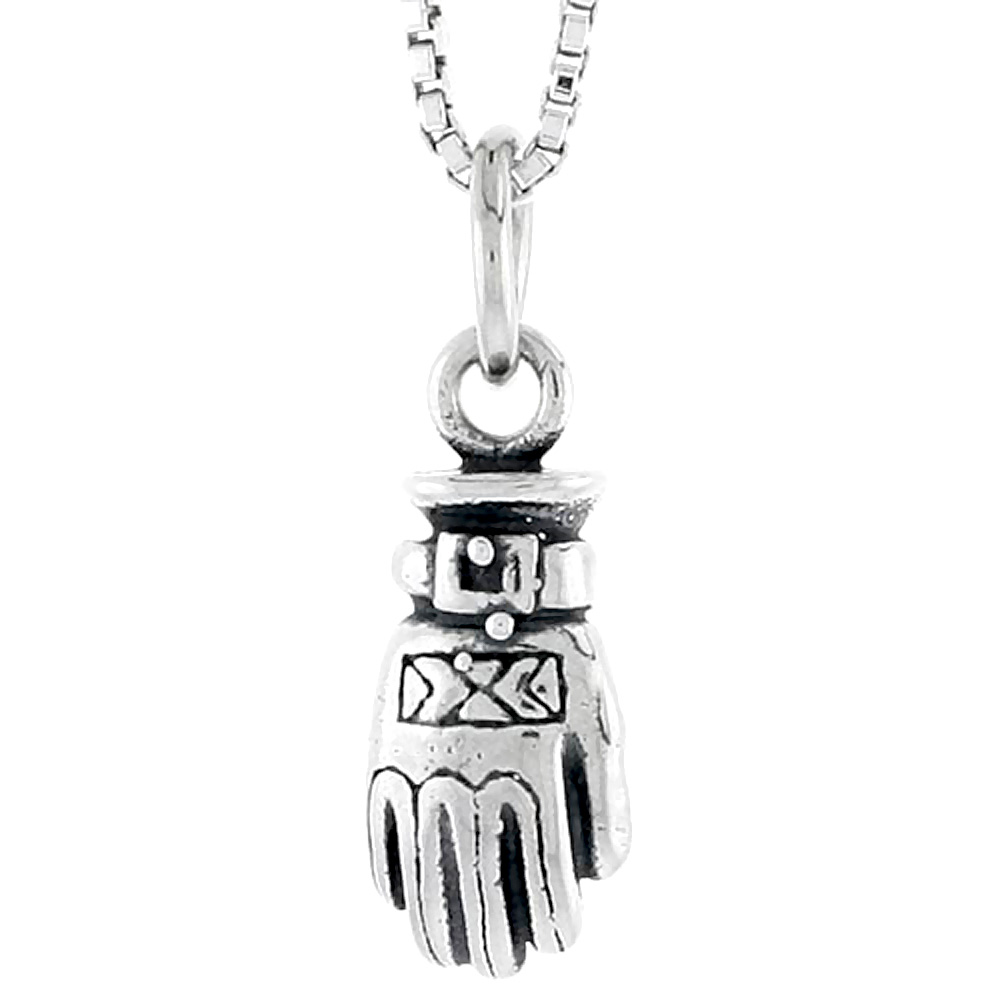 STERLING SILVER GLOVE CHARM 1/2 INCH TALL