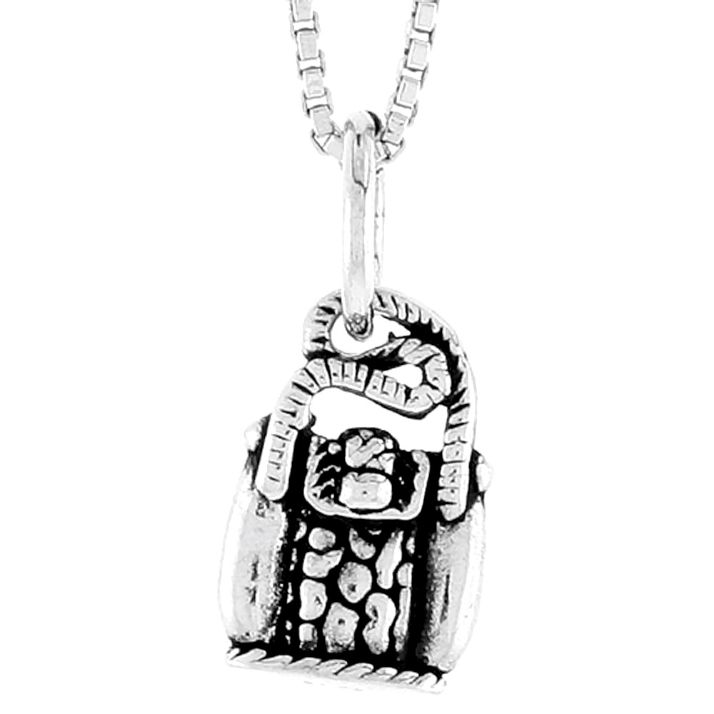 STERLING SILVER SHOULDER BAG CHARM 1/2 INCH TALL